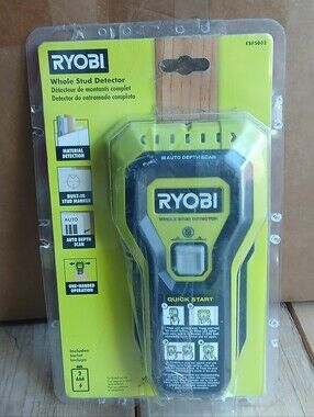 RYOBI LED Whole Stud Finder Wood & Metal Detection. 2 AAA Batteries Included.